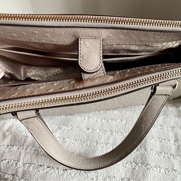 ♠️Kate Spade Bristol Drive Ostrich Loden Satchel Bag♠️  NWOT - with COA - Picture 4 of 13
